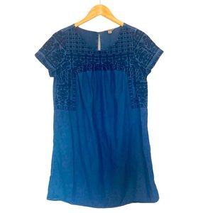 LUCKY BRAND Embroidered Smock Short Sleeve Dress
